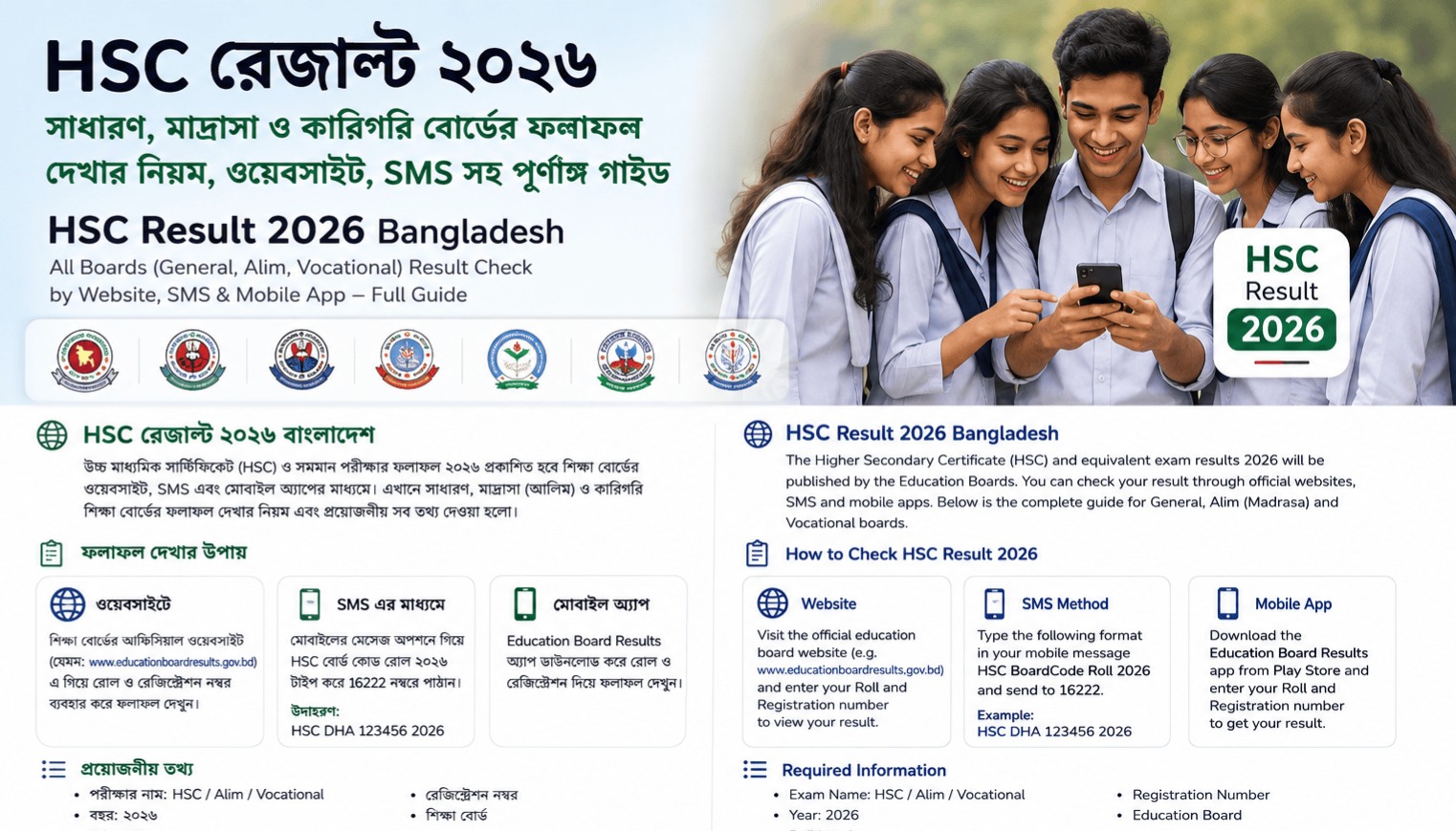 HSC Result 2026, How to Check HSC, Alim and Equivalent Results