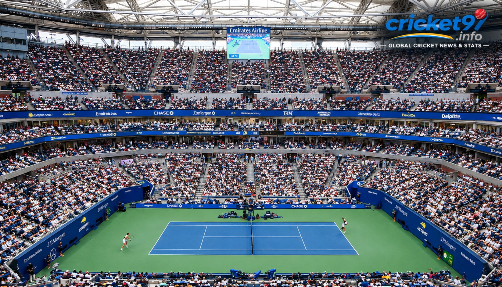 A star-studded US Open: Brad Pitt, Emily Blunt, and others in the stands to watch the Zverev-Shelton clash.