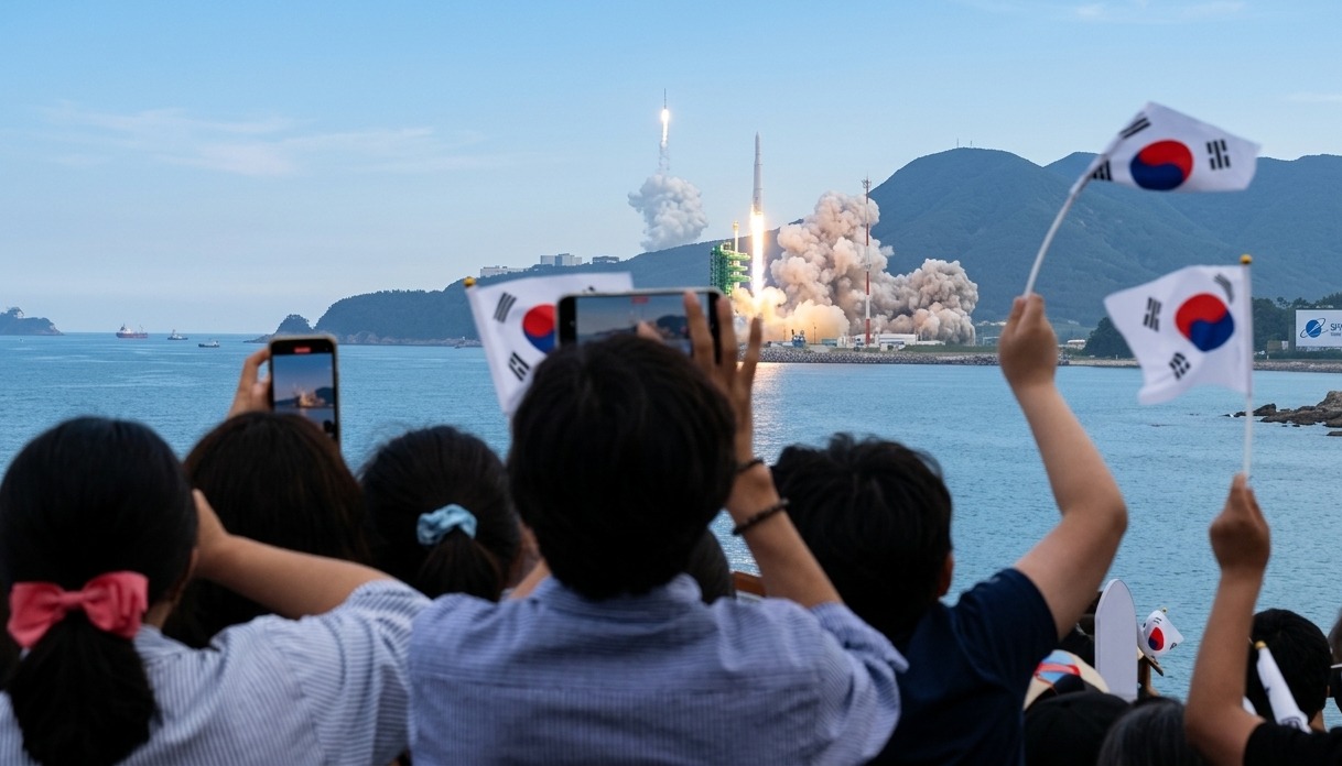 South Korea Launches 15 Satellites on a Single Nuri Rocket